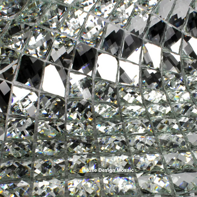 13 bordi smussati cristallo diamante brillante specchio mosaico di vetro piastrelle showroom adesivo da parete KTV vetrina fai da te decorare2339