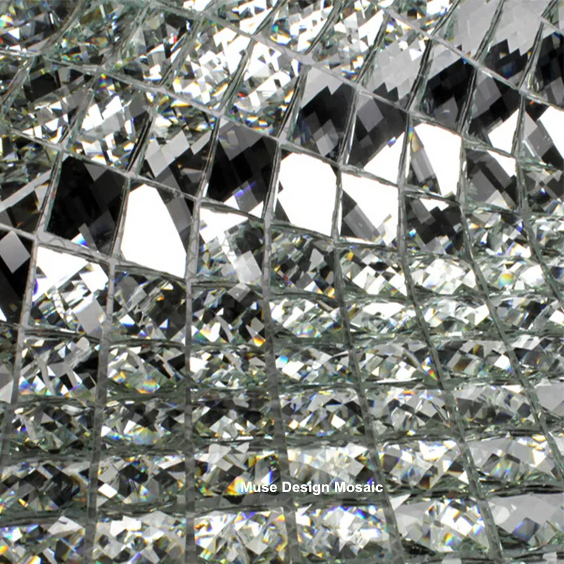 13 randen afgeschuinde Crystal Diamond Shining Spiegel Glasmozaïek voor showroom muursticker KTV vitrinekast DIY decor291t