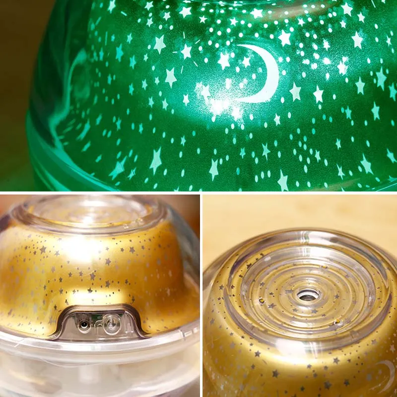 Ny kristallprojektionslampa Humidifier LED Night Light Colorful Color Projector Hushåll MINI luftfuktare Aromaterapi Machine250N