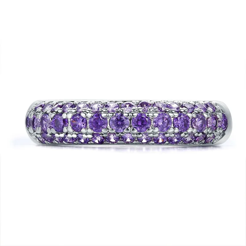 Vecalon – bague d'anniversaire faite à la main pour femmes, serti de diamants violets Cz, en argent 925, bagues de fiançailles pour femmes, 2389