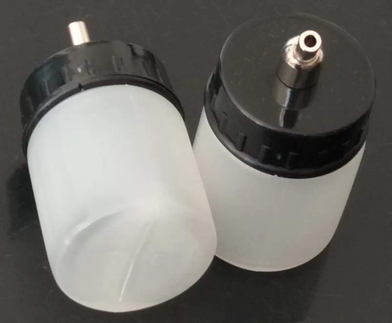 Botellas de Platic blanco del aerógrafo para al por mayor - 22CC nuevo del aerógrafo del cepillo de aire de la botella blanca del tarro / tapa estándar de succión
