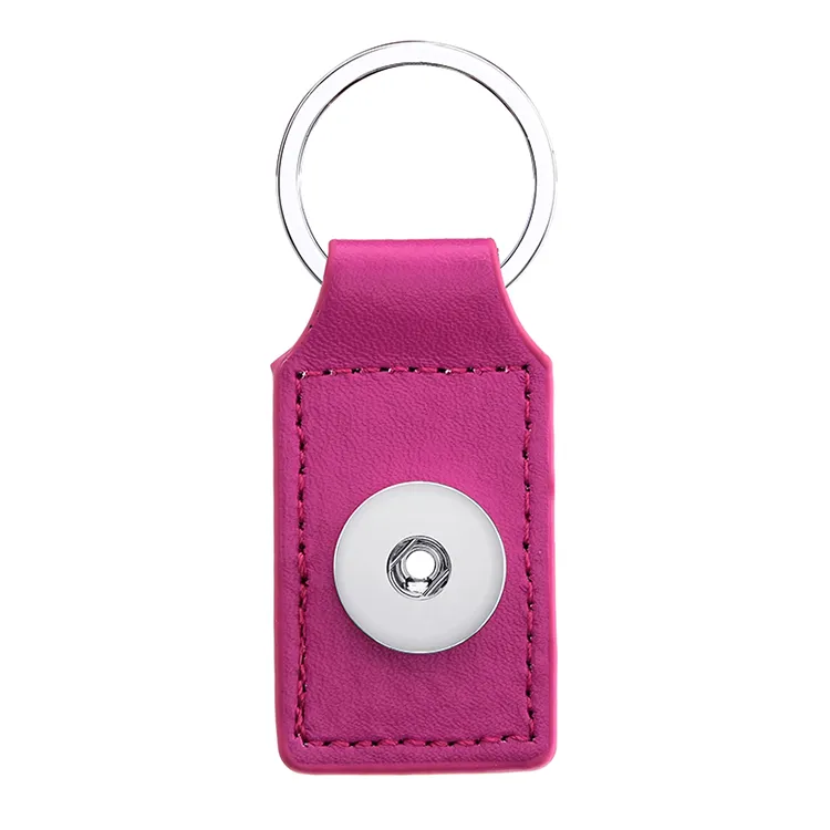 Noosa Square Leather Snap Keychain Jewelry 18mm Snap button key chain Fit 18mm 20mm Snap jewelry Keyring