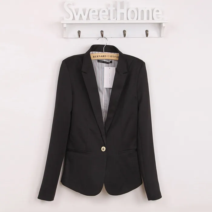 Spring Women Blazer Märke Jacka Tillverkad av Bomull Basic Jackor Candy Färg Långärmad Slim Suit Blazer Kvinna Små kostym WWT7574 L18101301