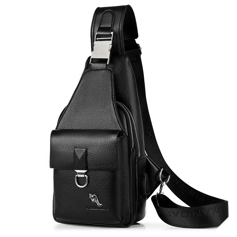 Summer Men's Chest Bags Leather Crossbody Sling Shoulder Bags For Men Casual Travel Messenger Bag Anti-theft Chest Pack247a