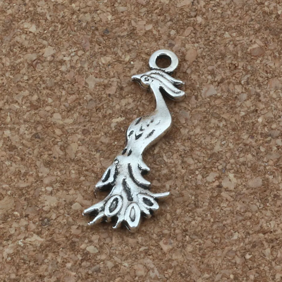 100 pièces Antique argent Phoenix breloques pendentifs pour la fabrication de bijoux boucles d'oreilles collier et Bracelet 11 5x32mm A-252334W