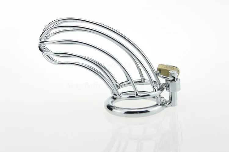 New Male Penis Cage Lock Stainless Steel Device Sex Products For Man,Metal Cock Cage Erotic Toys for Adult Games Y18928044030011