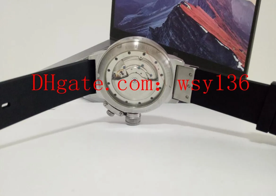 Новые мужские часы Classico 55 U-1001 с черным циферблатом и резиновым ремешком, мужские повседневные часы с автоматическим механизмом и прозрачной задней панелью263u