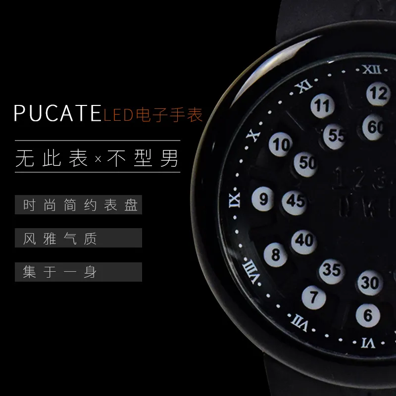 Men Lumous Fashion Electronic Watch Luksusowa piłka Electro Conception Led Digital Wojskowy Sport zegarek na rękę Męs