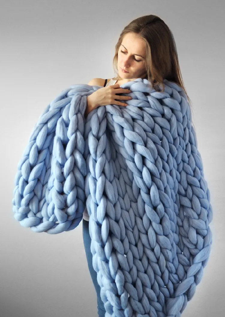 Cobertor de malha grosso 120 150cm, tecido à mão, linha grossa, moda, fio grosso, lã grossa, cobertor para sofá, tricô, lance pograp252v