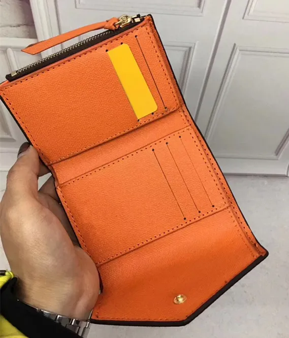 Klassisk kvinnors plånbok Handväska Kvalitetsläder Tryckta kvinnor Kort plånbok Candy Color Bag 41938 Zipper Pocket Victorine2584