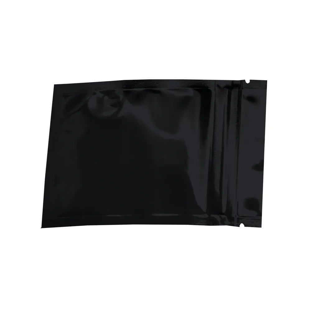 Sacs noirs en aluminium auto-scellants, 7, 5x10cm, sac d'emballage alimentaire en vrac, sac d'emballage alimentaire en Mylar, sac anti-odeur, sac à fermeture éclair, 100 pièces, lot2821