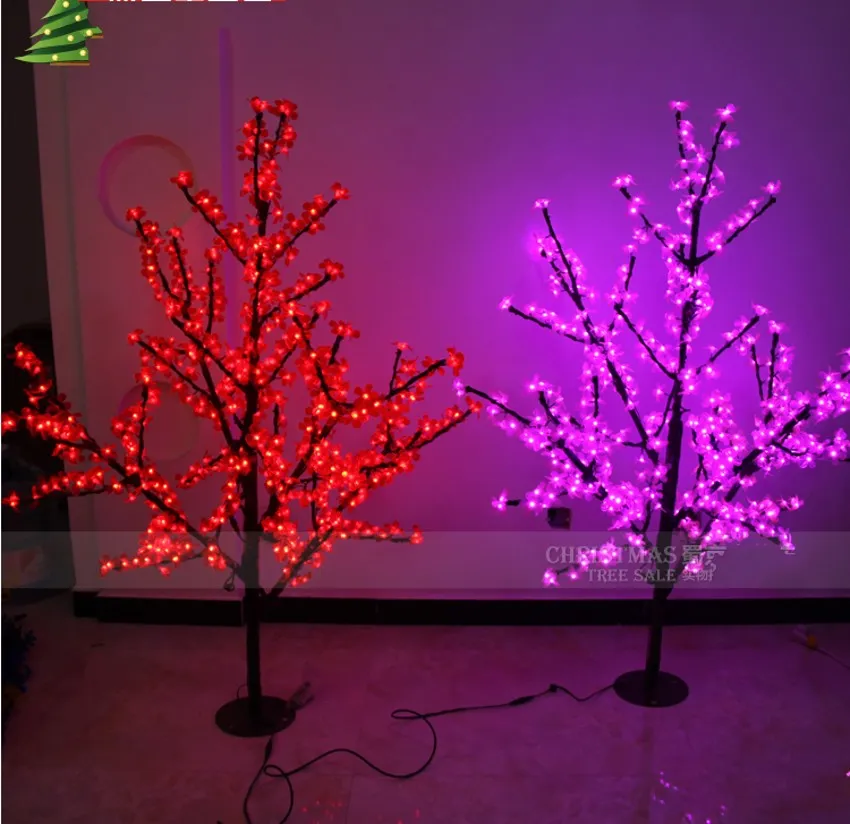 LED Cherry Blossom Tree Light LED Bulbs 1.5m Height 110/220VAC Seven Colors for Option Rainproof Outdoor Usage Drop Shipping