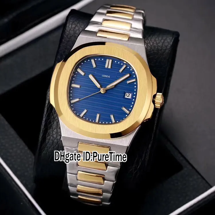 Nowy klasyczny 5711 Dwucie żółte złoto -niebieskie tarcza 40 mm A2813 Automatyczne zegarek sportowych zegarków ze stali nierdzewnej P2235J
