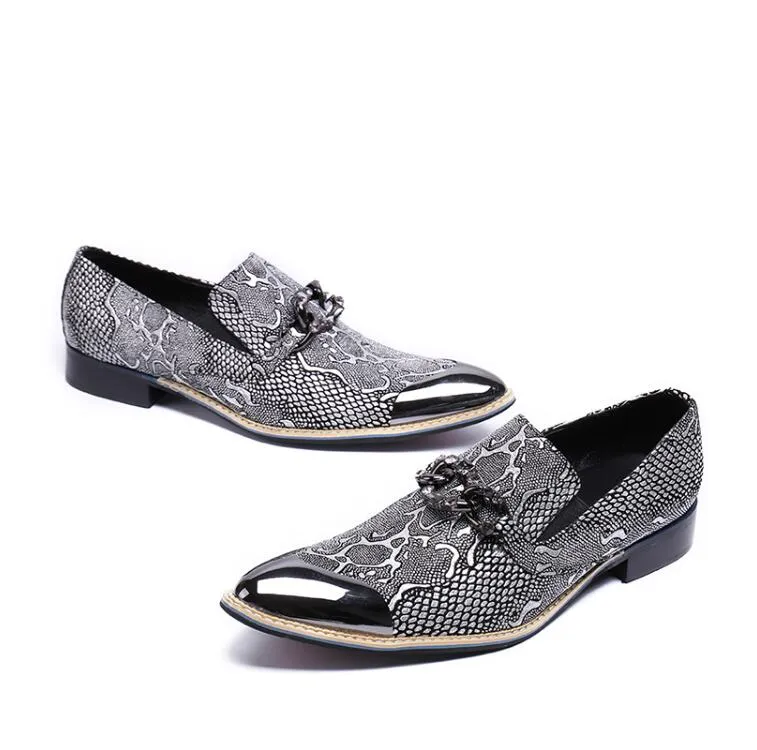 New Style Evening Party Wedding Shoes Men Spring Loafers Brand Flats Leather Slip On Formal High Heel Mens Dress Shoes G174