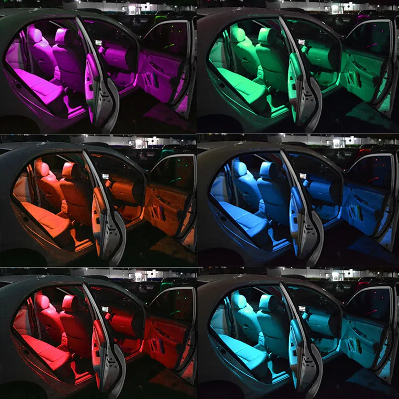 T10 W5W LED luces de coche LED bombillas RGB con control remoto 194 168 501 Strobe LED Lámpara Lámpara Luces de lectura Blanco Red Amber 12V
