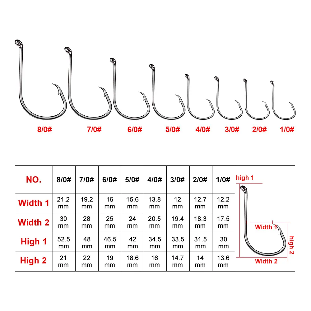 9 rozmiarów 1# -8 0# 7384 Haczyk korbowy Wysoka węglowa stalowa stalowe haki z kolanami rybne.