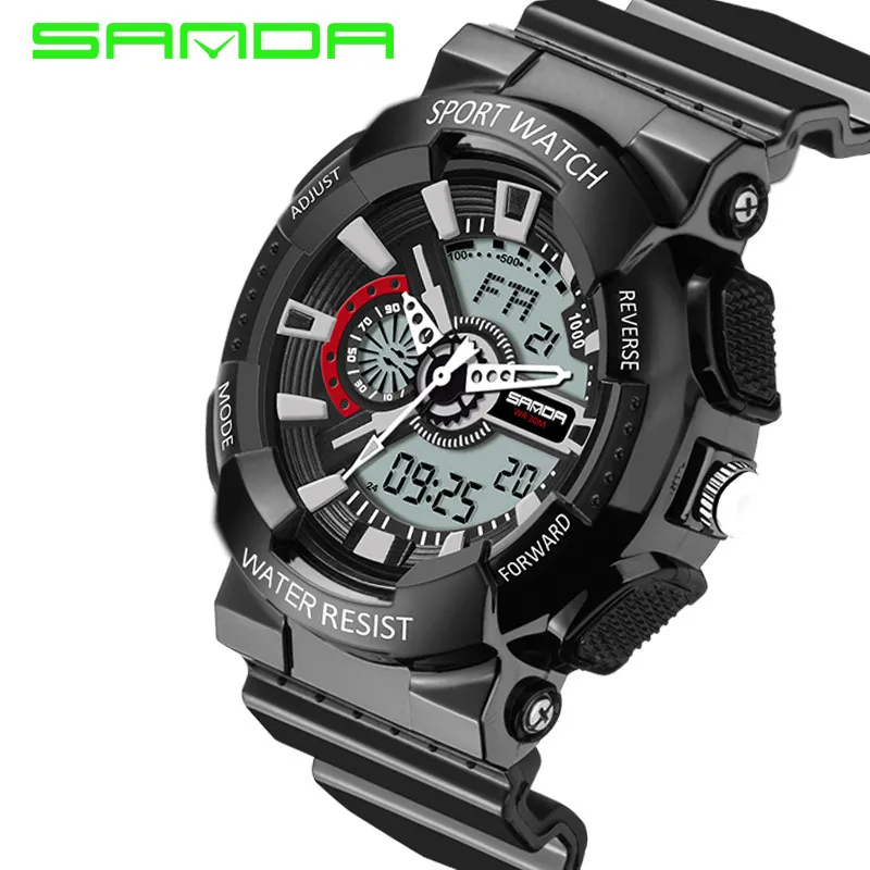 2018 اندفع رجال LED DIGITAL WATCH SANDA WATKEES G Style Watch Sport Military Thock for Men Relojes Hombre218z