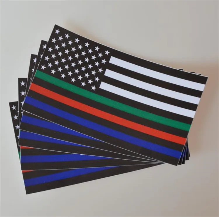 Aufkleber mit dünner blauer Flagge – 6 5 11 5 cm, Aufkleber mit amerikanischer Flagge für Autos und LKWs – Wand- und Fensteraufkleber, dekorative Aufkleber I240251h