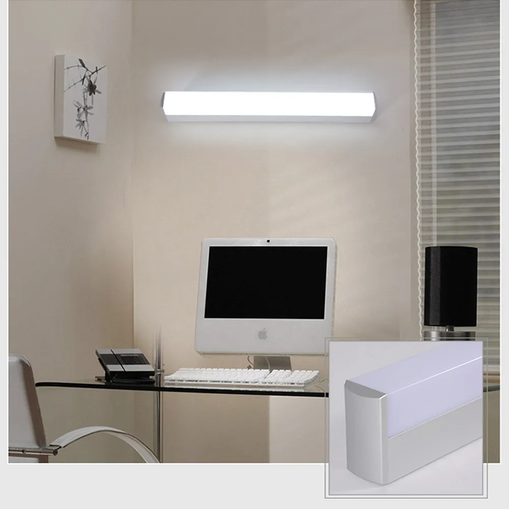 Lampe de miroir LED moderne 12 W 16 W 22 W salle de travail salle de lecture lampe de mur LED de chevet 85-265 V éclairage mural en acrylique pour salle de bain 3057