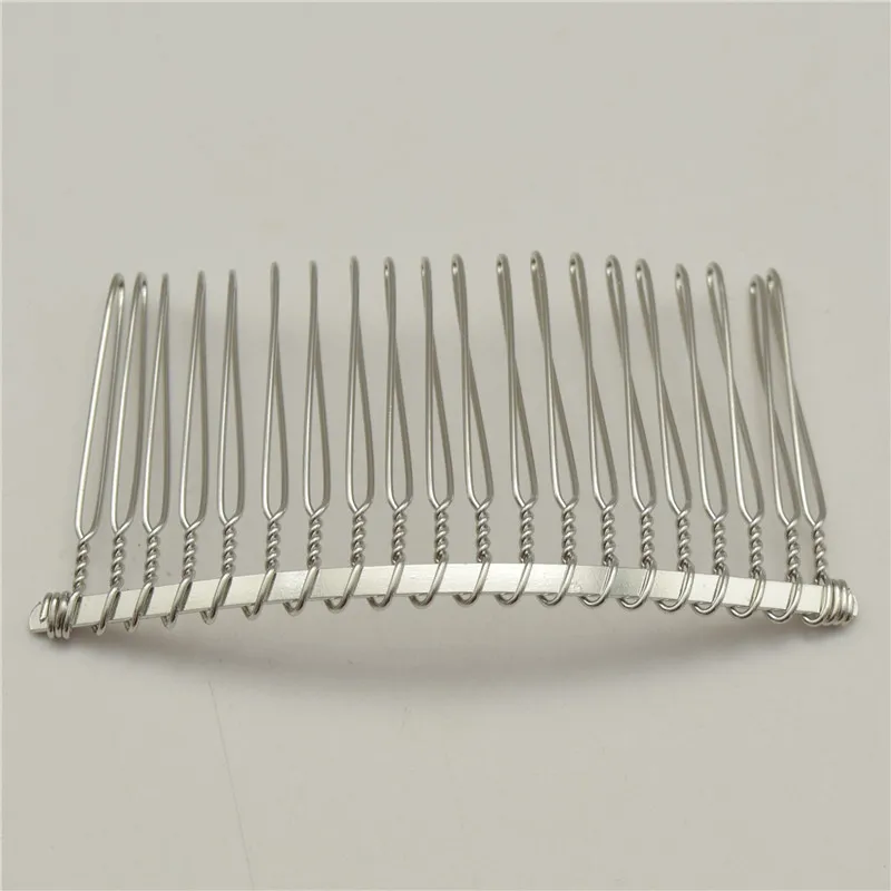 50st Black Gold Silver 20 tänder bröllop Bridal Diy Wire Metal Hair Comb Clips Hårfynd Tillbehör246Y