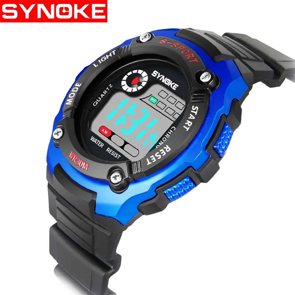 SYNOKE NOUVEAU Numérique Enfants Montre Électronique Enfant Sport Montre-Bracelet Numérique-montre pour Fille Garçon Enfants Montres Filles Garçons Clock261I