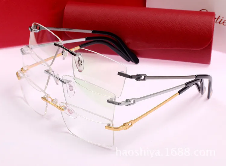 Nova marca famosa óculos quadro de alta qualidade puro titânio óculos quadro homem negócios sem aro óculos frame320r