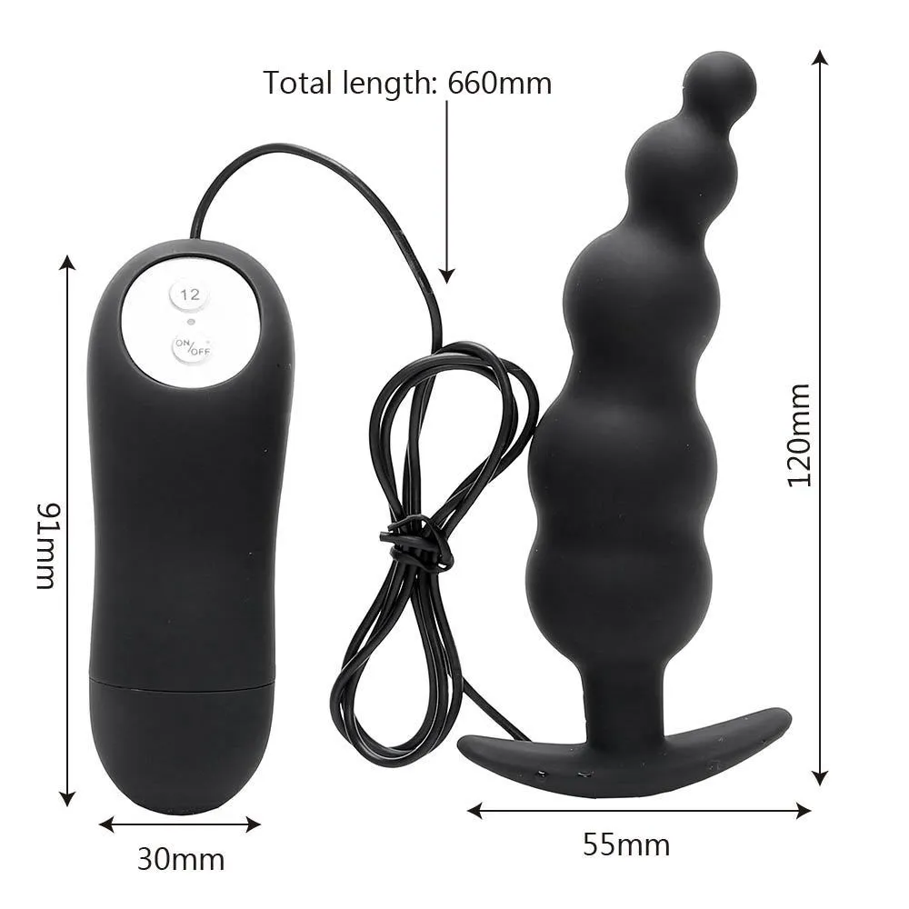 IKOKY Vibrador Anal Vibratório Anal Plug Butt Plug com Controle Remoto Gspot Próstata Massageador 12 Velocidade Brinquedos Sexuais para Homens Mulheres Y189001734