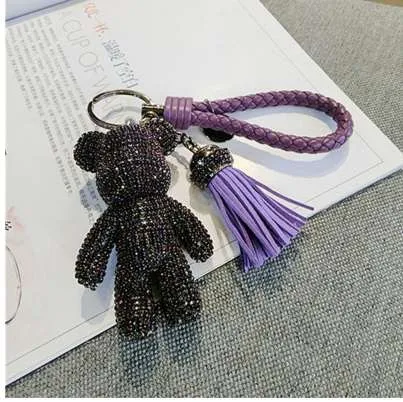 CX-Shirling Cute Bling Full CZ Rhinestones Animal Keychain Car Key Chain Ring Pendant For Bag Charm Gifts196s