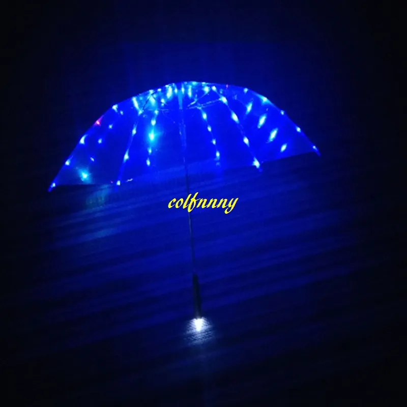 Coloful Led Umbrella LED Luminous Transparent Flashlight Umbrella With back Flash light Torch 23 Inch 8K