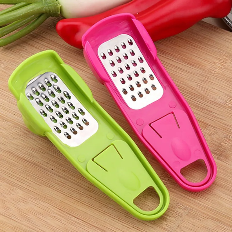 Bärbar multifunktionell vitlökspressar Köksgadgets grönsaksskivare matlagningsverktyg Mini Cutter ingefära vitlökslipning grater