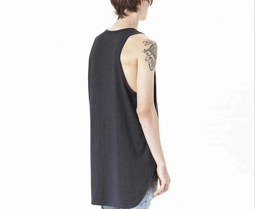 Spring Summer Slip Cotton High Street Hole Men's Tank Tops Male Hip-hop Vest