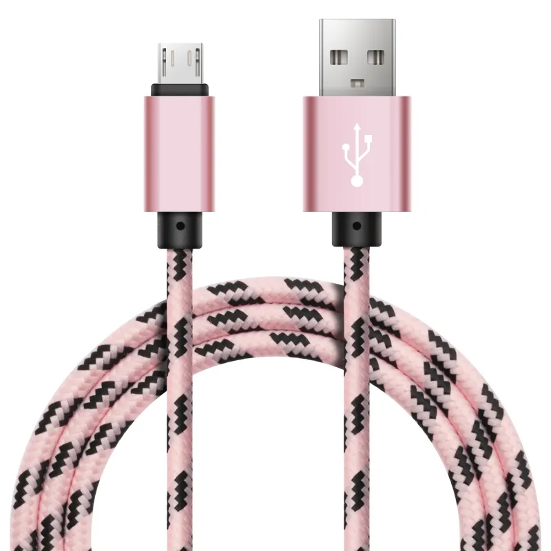 Nylon Fast Charging Data Sync Phone Cables USB Typ C Micro V8 Charge Cable 1M 2M 3M 25 cm för universella mobiltelefoner