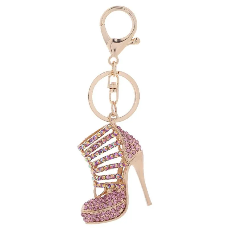 Crystal High Heels Shoes Key Chains Rings Shoe Pendant Car Bag Keyrings For Women Girl Keychains Gift217K
