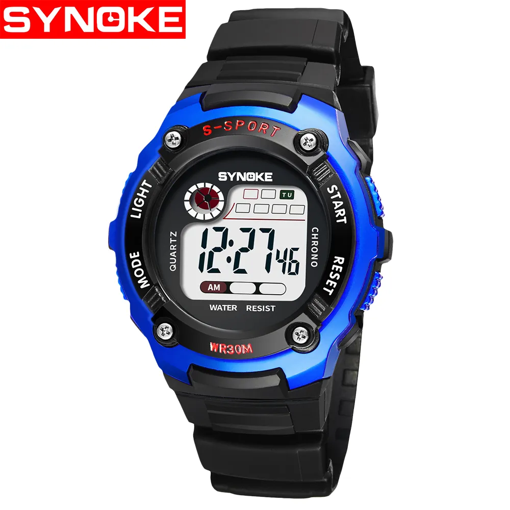 SYNOKE NOUVEAU Numérique Enfants Montre Électronique Enfant Sport Montre-Bracelet Numérique-montre pour Fille Garçon Enfants Montres Filles Garçons Clock261I