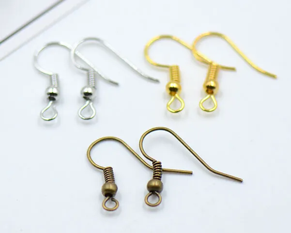 Bijoux boucle d'oreille recherche 18x21mm crochets bobine fil d'oreille or argent Bronze Nickel pour la fabrication de bijoux EF8260J