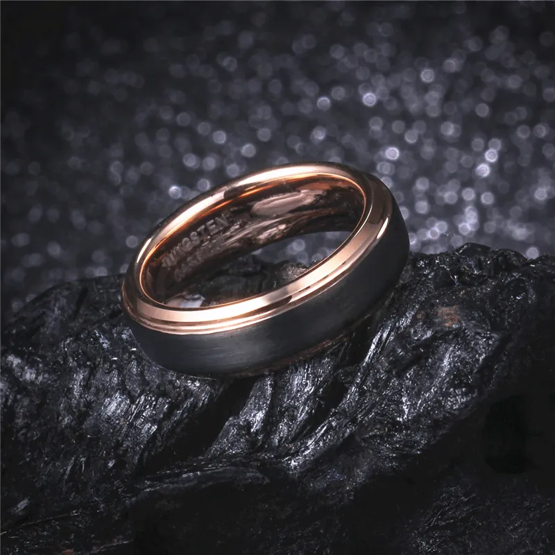 Com pedras laterais 8mm 6mm 4mm preto rosa ouro masculino carboneto de tungstênio aliança de casamento para menino e menina anel de amizade russo w223p