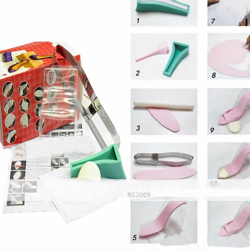 Nouveau 3D Lady High Heel Shoe Kit Silicone Fondant Moule Sucre Chocolat Gâteau Décor Modèle Moule De Noël Anniversaire Fête De Mariage Ca208W