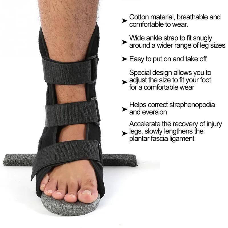 Adulte Plantar Fasciitis Ankle Splint Brace Leg Fixer Protector Support Drop Foot Orthose Stabilising Night Plantar Splint Brace1746523