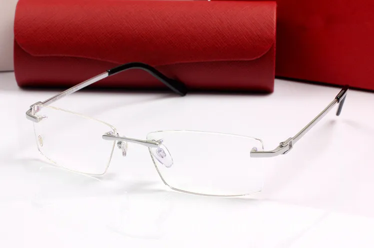 Nova marca famosa óculos quadro de alta qualidade puro titânio óculos quadro homem negócios sem aro óculos frame320r