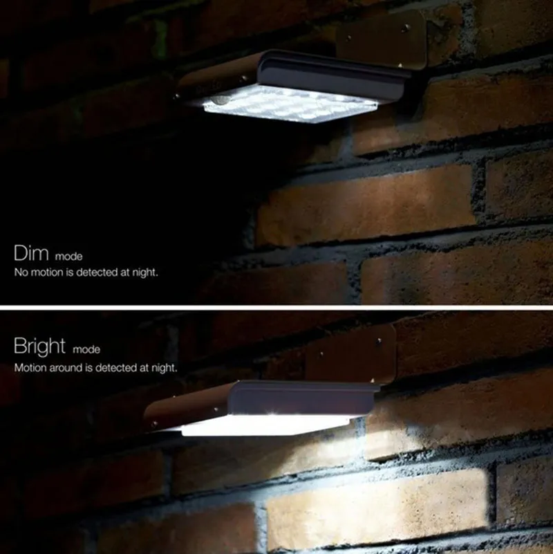 Solar Powered Wall Light Motion sensor 16 LEDs Cool White Outdoor led Lights Garden Lamp