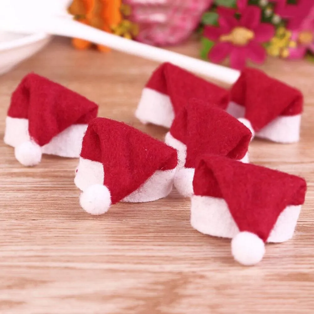 Mini Weihnachtsmütze Weihnachtsmann Hut Weihnachten Lollipop Hut Mini Hochzeitsgeschenk Kreative Kappen Weihnachtsbaum Ornament Decor2575