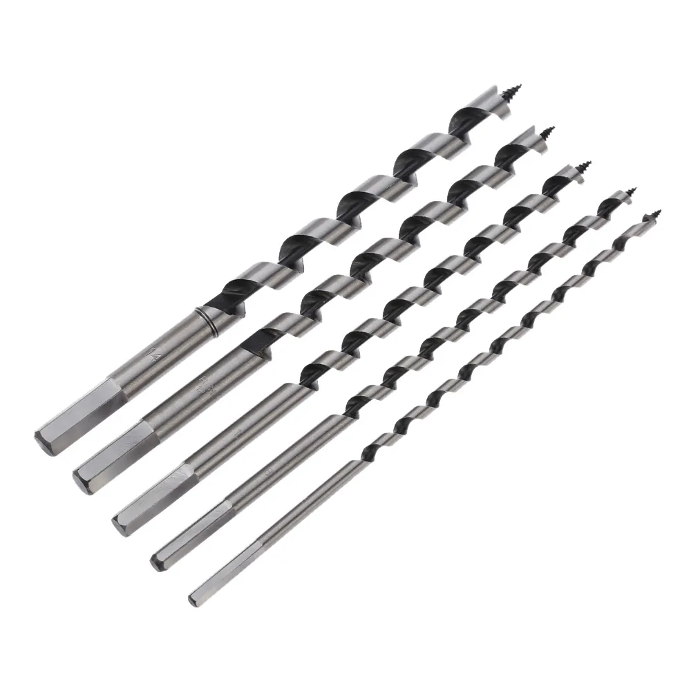 Freeshipping 5Pcs/lot 230mm Super Long Auger Drill Hexagonal Shank Woodworking Auger Bits Good Quality ferramentas drill Bit set power tools