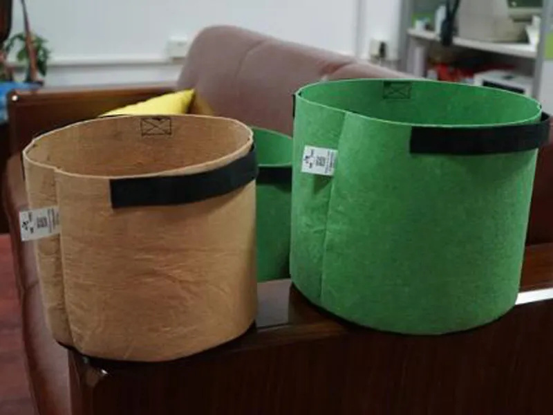 Yeşil kahverengi dokunmamış kumaş saksılar tohumlar için çantalı çanta ile büyüyen çadır dekoru sera peri bahçe minyatürleri