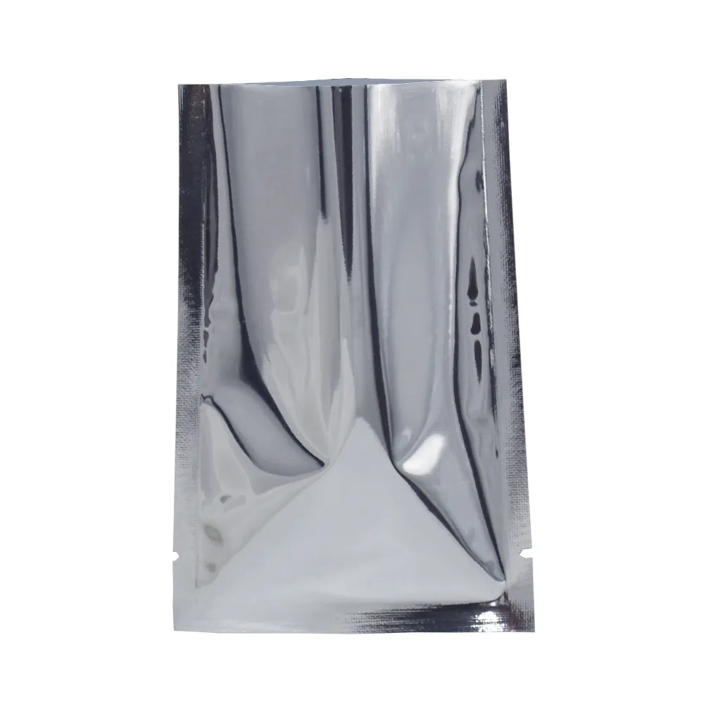 500st 6 9 cm liten öppen topp silver aluminium folie påsar värmes tätning vakuumpåsar påsar torkat mat kaffepulver lagring mylar folie pa256o