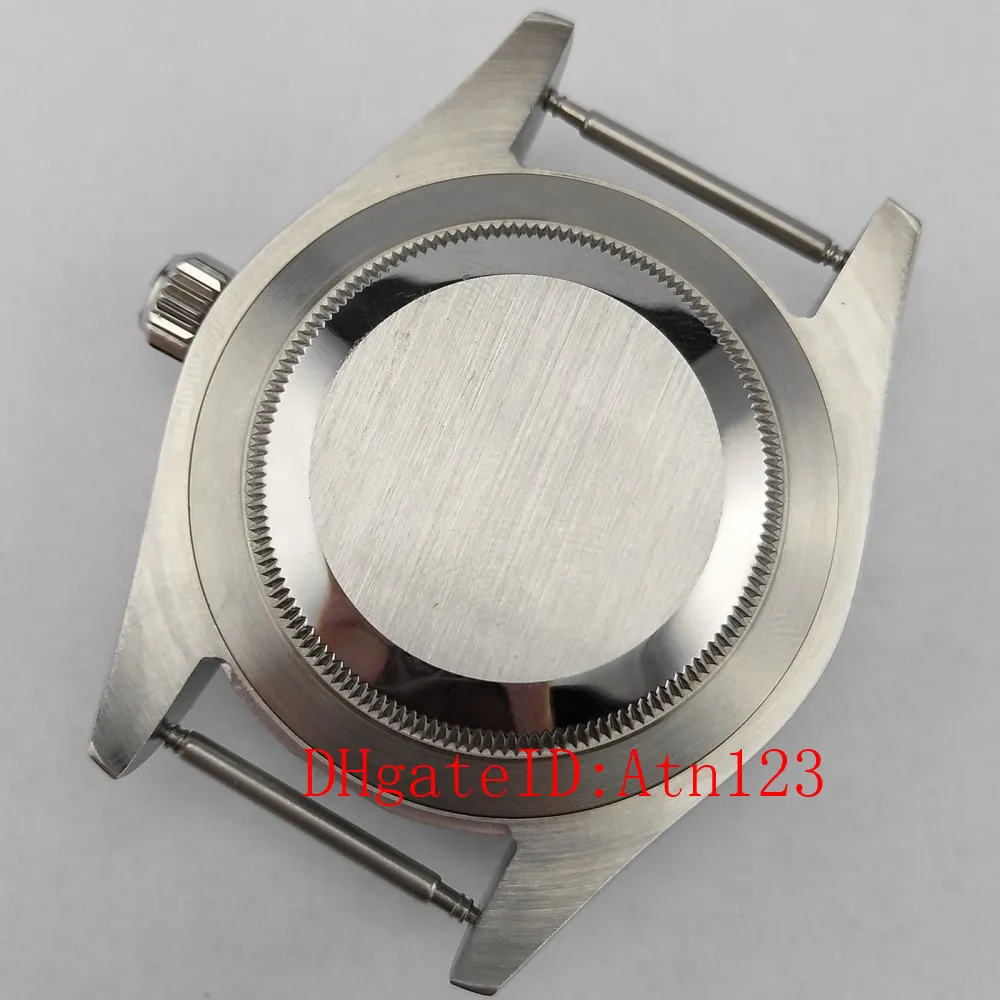 40mm Silver Stainless Steel Wrist Watch Case Fit ETA2836 Miyota 8205 8215 821A Mingzhu DG2813 3804 Movement P707309H