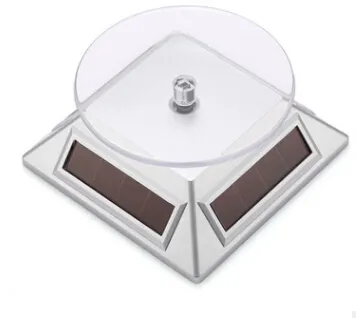 Plate-forme d'affichage de bijoux Support d'exposition Solaire Présentoir rotatif automatique Plaque de table tournante pour mobile MP4 Montre bijoux V3053