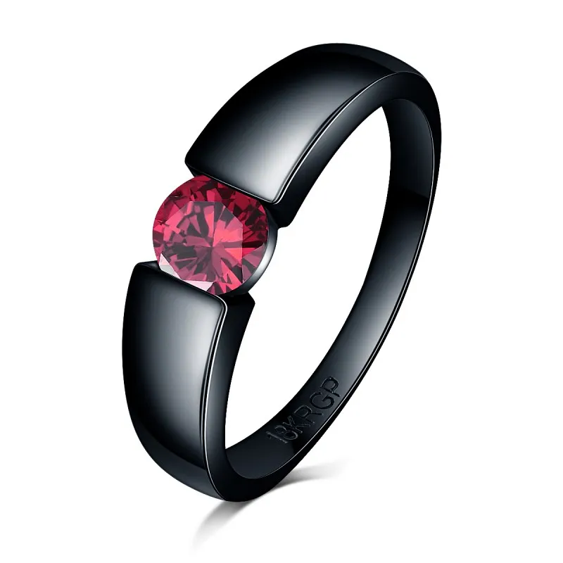 Affascinante anello di pietra rosa zircone giallo zircone da uomo gioielli matrimoni anelli di fidanzamento ricchi di oro nero bague femme280h