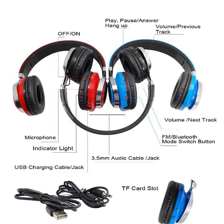 K8 Sports Stereo Bluetooth Wireless Headset led flashing bluetooth handfree quality music player gaming game headphone headset with mic