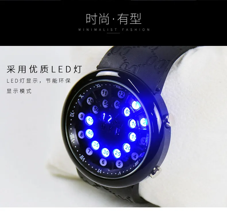 Men Luminous Fashion Electronic Watch Luxury ball electro Conception LED Digital military Sport WristWatch Mens Full Silicone Watc218S
