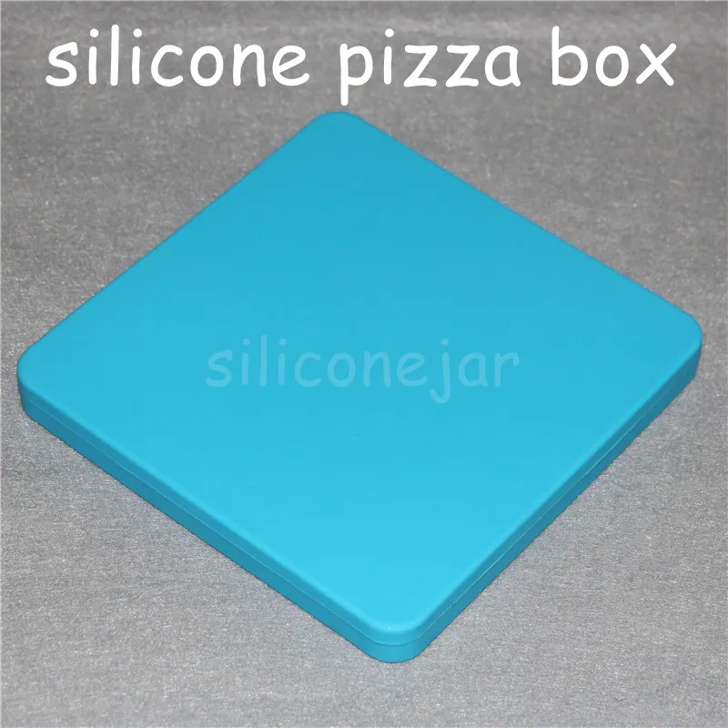 pizza box design Tobacco Smoking Storage case Tray silicone 200ml large capacity wax container smoking tool square dab pizza conta3100